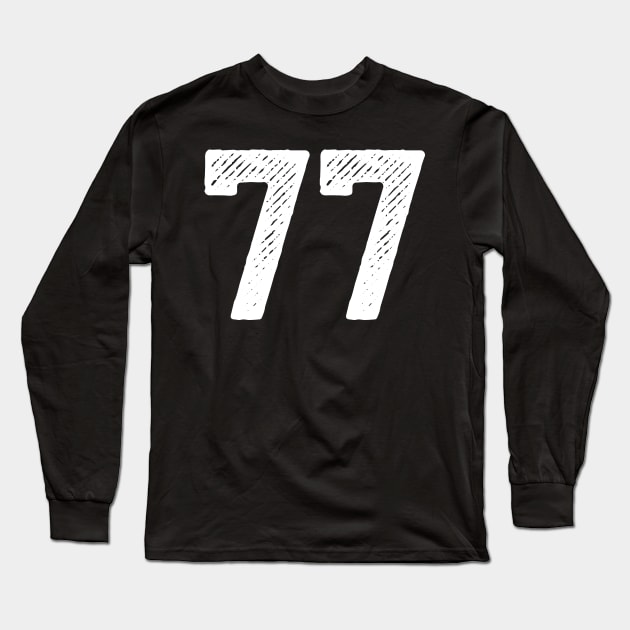 Seventy Seven 77 Long Sleeve T-Shirt by colorsplash